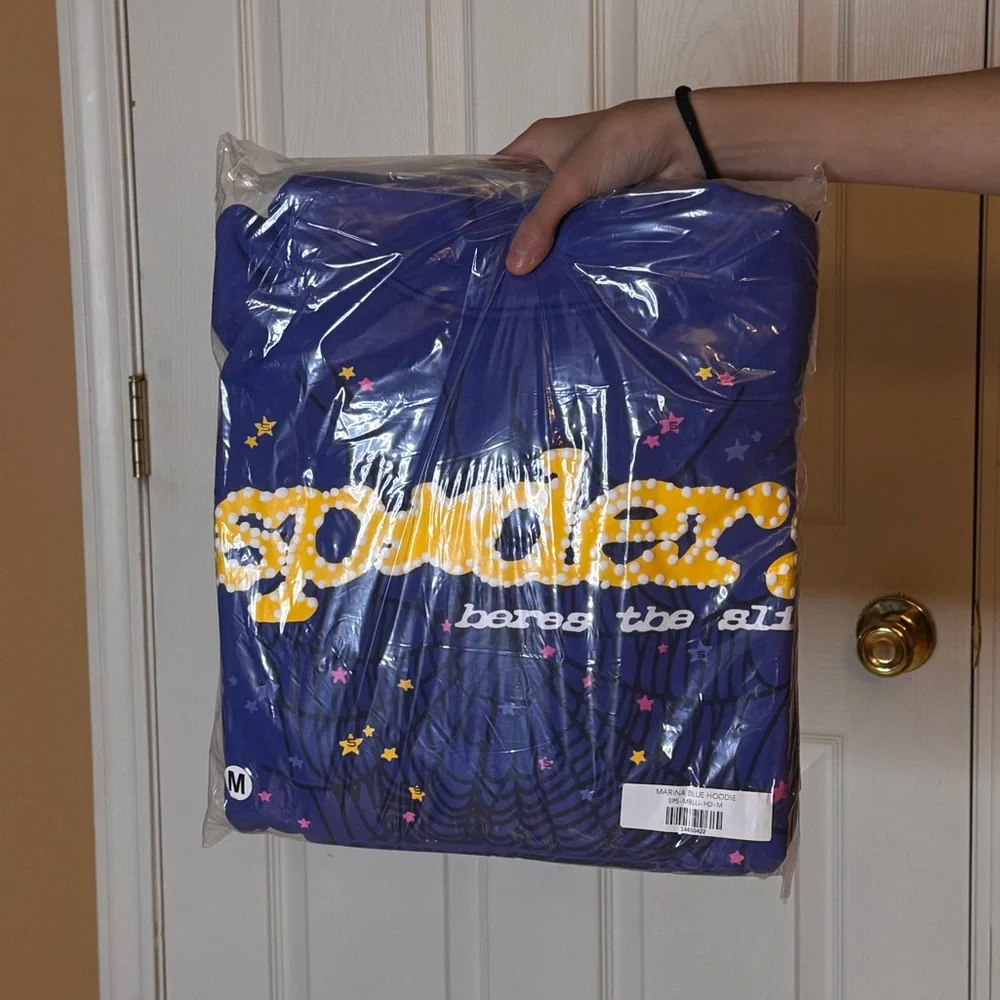 Spider Blue Graphic Men's Sweater - Picture 3 of 3